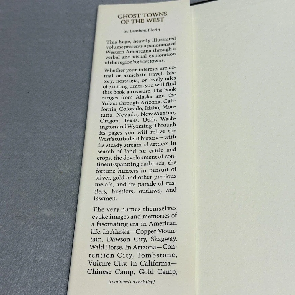 Vintage 1973 Ghost Towns of the West Lambert Florin HC DJ Western History